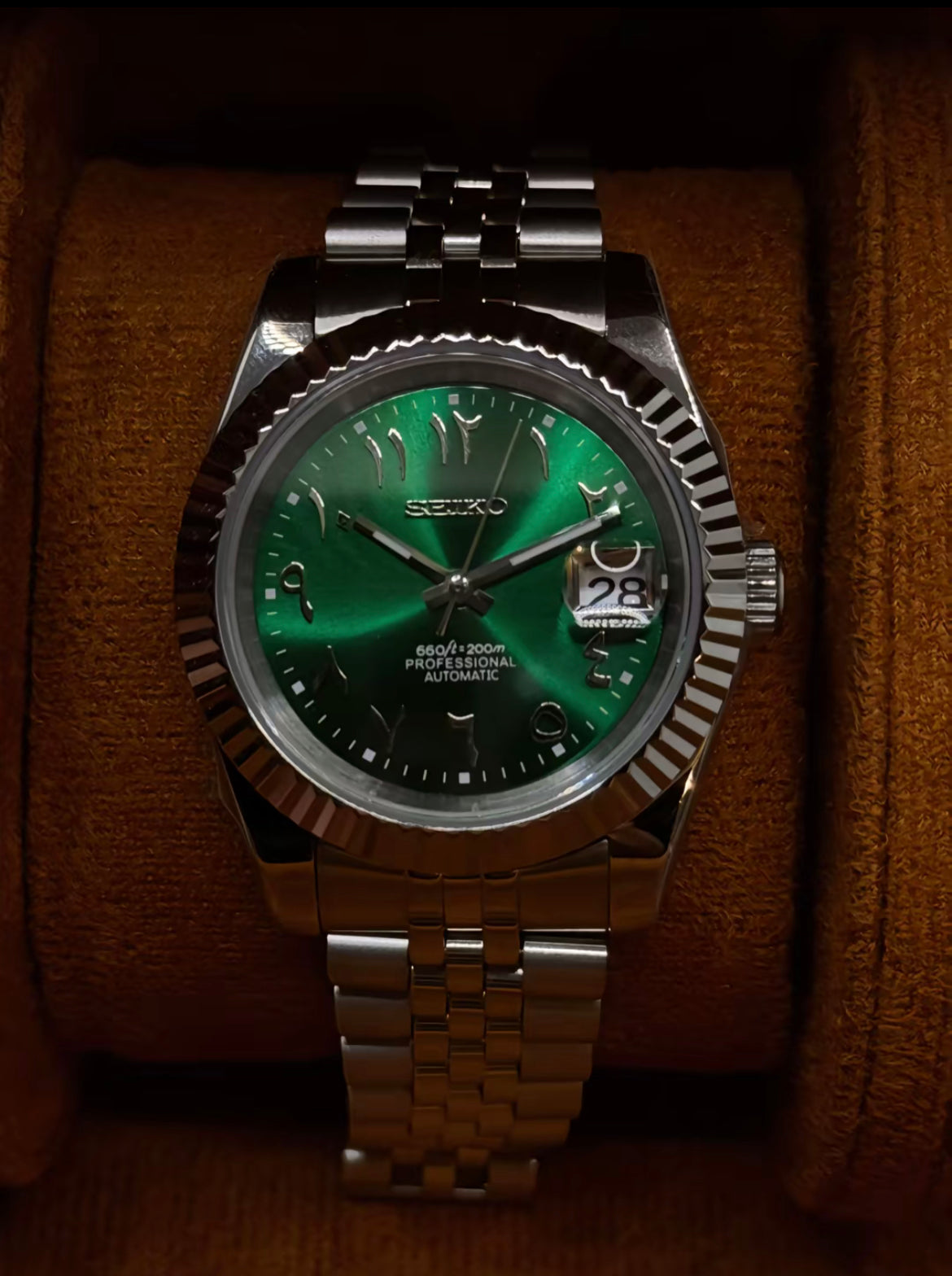 Green Arabic Datejust Watch Mod