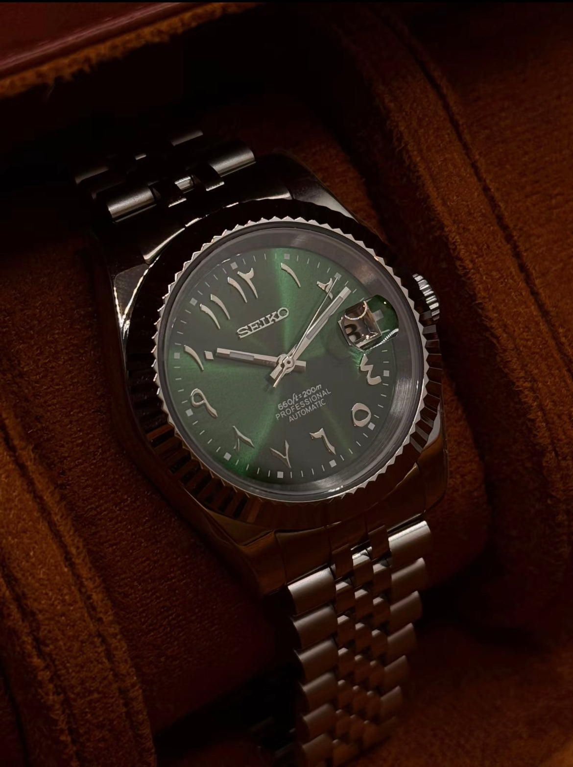 Green Arabic Datejust Watch Mod