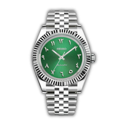 Textured Green Arabic Watch